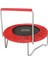 Tutamaklı Trambolin 120 cm – Sessiz ve Esnek Lastikli, Ev İçi Spor ile Eğlence için, Kırmızı Renk 3