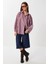 Çizgili Oversize Dokuma Gömlek LDZ0050 Bordo 3