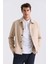 Bej Slim Fit Bebe Yaka Mevsimlik Mont 5
