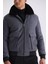 Gri Regular Fit Yaka Kürklü Kışlık Şişme Mont 7