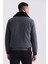 Gri Regular Fit Yaka Kürklü Kışlık Şişme Mont 8