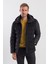Siyah Comfort Fit Kapüşonlu Şişme Mont 5