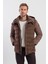 Kahve Comfort Fit Kapüşonlu Şişme Mont 5