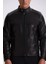 Siyah Comfort Fit Dik Yaka %100 Deri Mont 7