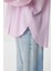 Çizgili Oversize Dokuma Gömlek LDZ0050 Pembe 4