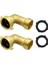 2pcs 45 Derece Bahçe Hortum Dirsek Fitting 2 Pikalı 2 Yıkayıcı - Açık Musluk Genişletici, Hortum Konnektörü Spigot Extender (Yurt Dışından) 1