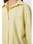 Çizgili Oversize Dokuma Gömlek LDZ0050 Sarı 4