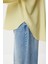 Çizgili Oversize Dokuma Gömlek LDZ0050 Sarı 5