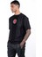 Ex-Peent Erkek Kısa Kollu Siyah Renkli, Poplin Garnili, Baskılı, Regular Fit Dikiş Detaylı T-Shirt 2