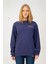 Bisiklet Yaka Nakışlı Lacivert Kadın Sweatshirt DT10063-1 Lacivert 8