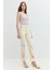 ROSIE Bootcut Fit Çiçek Desenli Ekru Kadın Jean Pantolon 5