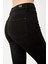 SERENA Skinny Flare Fit Çıtçıt Paça Siyah Kadın Jean Pantolon 10