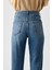 Yüksek Bel Dar Paça Mom Fit Indigo Kadın Denim Pantolon DTK363 Orta Indigo 8
