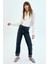 KARLA Straight Fit Dikiş Detaylı Koyu İndigo Kadın Jean Pantolon 6