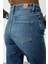 Yüksek Bel Dar Paça Mom Fit Indigo Kadın Denim Pantolon DT10104 Orta Indigo 10