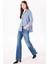Yüksek Bel Düz Paça Bol Kesim Koyu Indigo Kadın Denim Pantolon DT10896 1