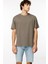 Bisiklet Yaka Düz Haki Erkek T-Shirt DT10708_RELAXED Fit Haki Erkek T-Sh 4