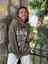 NC53050D Italyan Yazı Baskılı Cepli Kapüşonlu Coton Sweatshirt Vizon 6