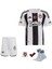 Beşiktaş 24/25 Sezon Isimsiz Iç Saha Çubuklu Siyah Beyaz Çocuk Forma Takımı 4 Parça Forma Şort Çorap Bileklik 4