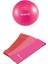 3 Adet Pilates Bandı Farklı Dirençlerde 3 Direnç Lastiği, 20 cm Mini Denge Egzersiz Pilates Top Seti 1