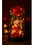 LED Işıklı Mika Fanus Içinde Gül ve Lüx Peluş Ayıcık – 20 cm Sevgiliye Hediye 2