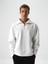 Erkek Ekru Pamuk Dokulu Oversize Sweatshirt 2