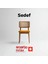 Sedef 2’li Sandalye — Ahşap Sırt & Ayaklı, Turuncu Kumaş 1