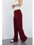 Nira Kadın Maxi Boy Ispanyol Paça Viskon Pantolon-Bordo 1