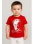 Atatürk Baskılı Unisex Bebek Tişört | %100 Pamuk | Bisiklet Yaka | Kırmızı 2