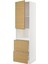 Mikrodalga Fırın Boy Dolabı, Voxtorp Meşe Görünümlü, 60X60X220 Cm, 1 Kapaklı, 2 Çekmeceli ve 2 Raflı 1