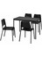 Mutfak Masası Takımı, Siyah, 4 Sandalyeli 1
