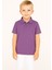 Çocuk Polo Yaka Tişört | Lila | %100 Pamuk | Unisex | Okul & Günlük Kullanım 1