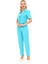 Erkek Yaka Kısa Ceket & Kemerli Köprülü Dar Paça Pantolon-Turkuaz 1