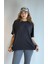 Kadın Bisiklet Yaka Kısa Kollu Oversize Basic Tişört 1
