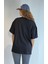 Kadın Bisiklet Yaka Kısa Kollu Oversize Basic Tişört 4