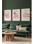 Pembe Minimal Matisse 3'lü Ahşap Çerçeveli Poster, Tablo Seti No:35 3