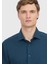 Petrol Düz Regular Fit Casual Pamuk Karışımlı Gömlek 4