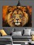 Güçlü Aslan Hayvan Portresi Dekoratif Kanvas - Mdf Ahşap Tablo 1