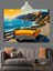 Sarı Araba Deniz Kenarı Dekoratif Kanvas - Mdf Ahşap Tablo 4