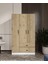 %100 Mdf 3 Kapaklı 2 Çekmeceli 7 Raflı Gardırop Elbise Dolabı –meşe-Soft Beyaz 182X105X52 cm 1