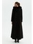 Günay Kraca Kışlık Kaşe Kadın Pardesü Kloş A Kesim Siyah Fermuarlı 2601 5