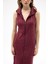 Bordo Fermuarlı Dik Yaka Triko Elbise 8152A 5