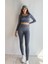 Kadın Uzun Kollu Crop Yüksek Bel Slim Fit Tayt Ikili Takım 1