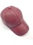 Erkek Kadın Hakiki Deri Şapka Bordo Renk 1