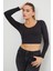 V Yaka Uzun Kol Crop Bluz 6