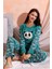 Kışlık Uzun Kollu Kadın Peluş Polar Pijama Takımı Ipeksi Doku 5