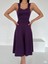 Scuba Kumaş Kloş Etek Askılı Abiye ve Mezuniyet Elbise 581800 Mor 3