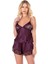 Arias Closet Mürdüm Saten Babydoll Şort Takımı 4