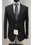 Modern Fit Kruvaze Siyah Takım Elbise 4