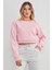 3 Iplik Fiyonk Nakışlı Crop Sweatshirt 2